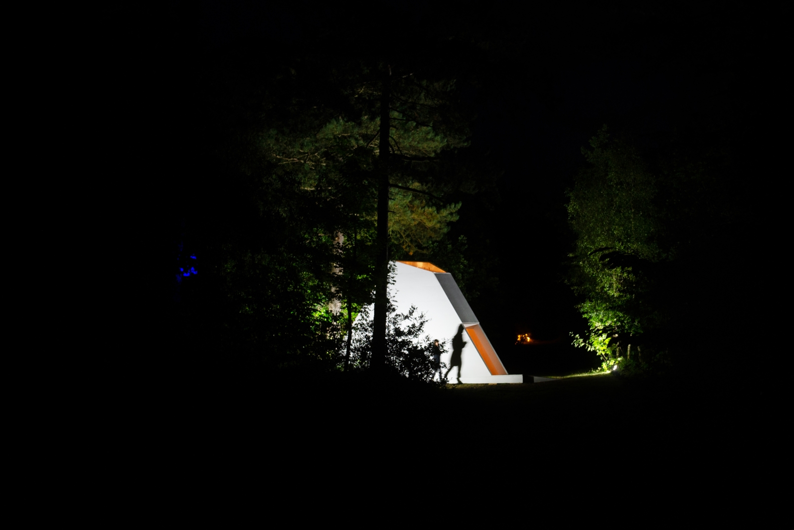 Baken Vlieland: SIN▲TθPIUM  bij nacht in het Vlielandse bos